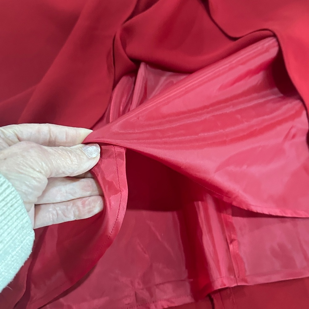 NEW Jones New York Red Long Midi Dress Cap Sleeves Lined Zip back Sz 10 - Picture 9 of 10